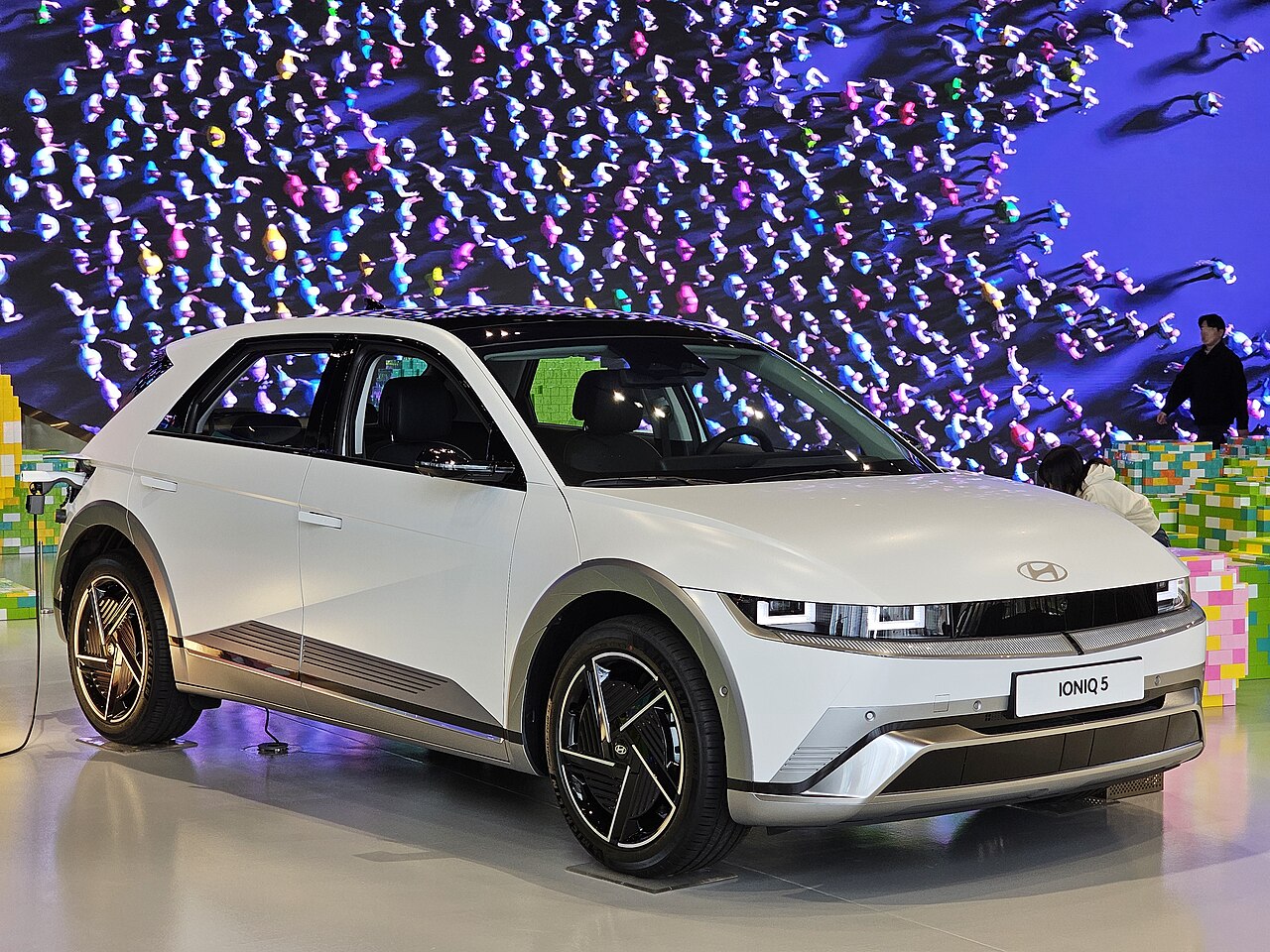 Modern car in a professional showroom setting