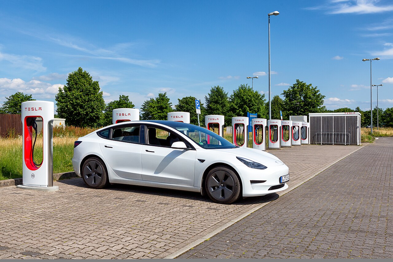 Tesla Supercharger equipment used to illustrate public EV charging access