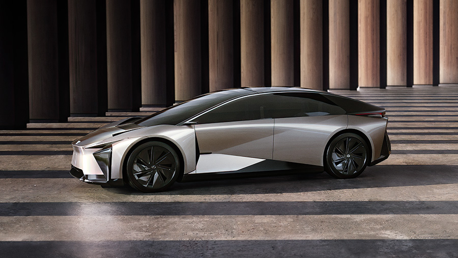 Lexus LF-ZC electric sedan concept in side profile