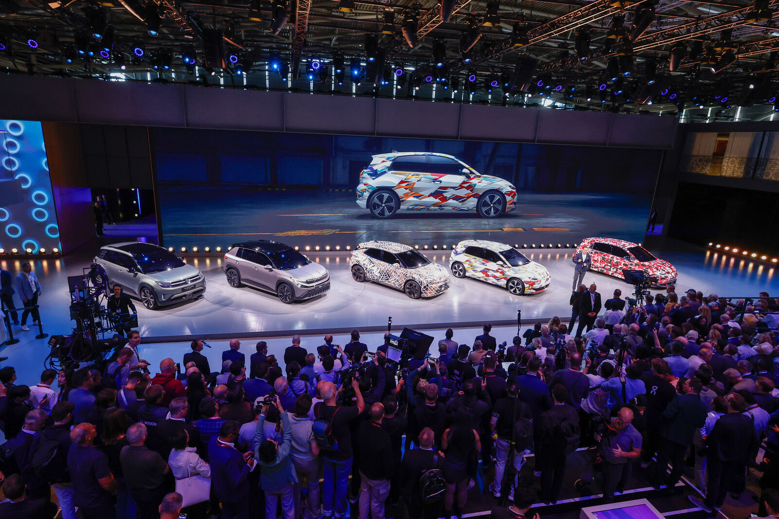 Volkswagen Group's Electric Urban Car Family displayed together at IAA Mobility