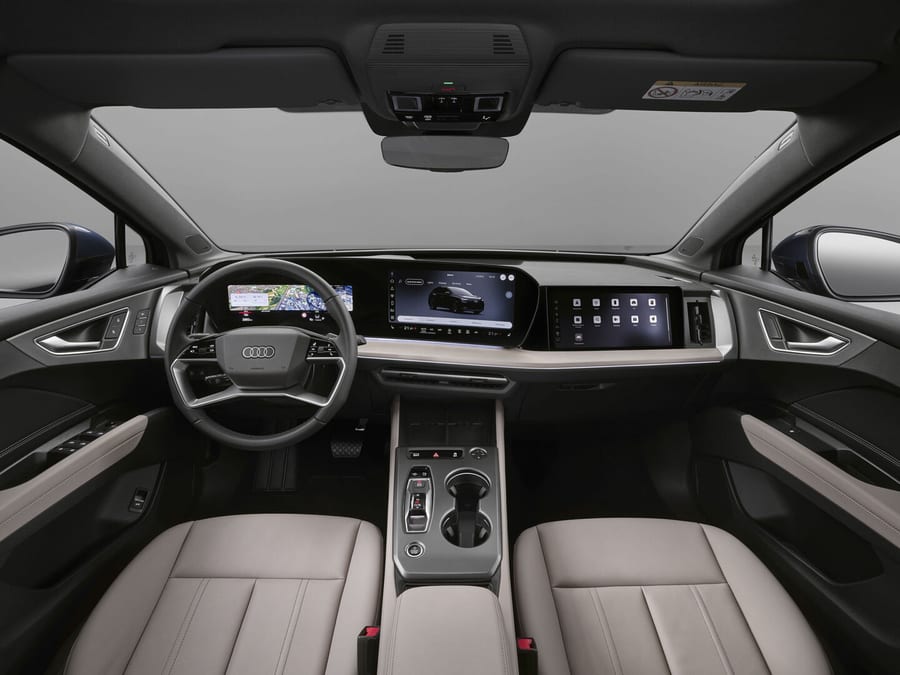 Audi Q4 SUV e-tron cockpit viewed from above