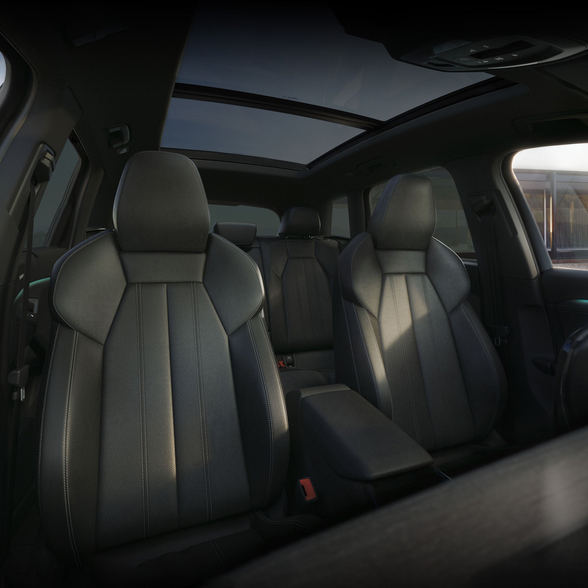 2027 Audi Q6 e-tron official interior image showing front seats and dashboard