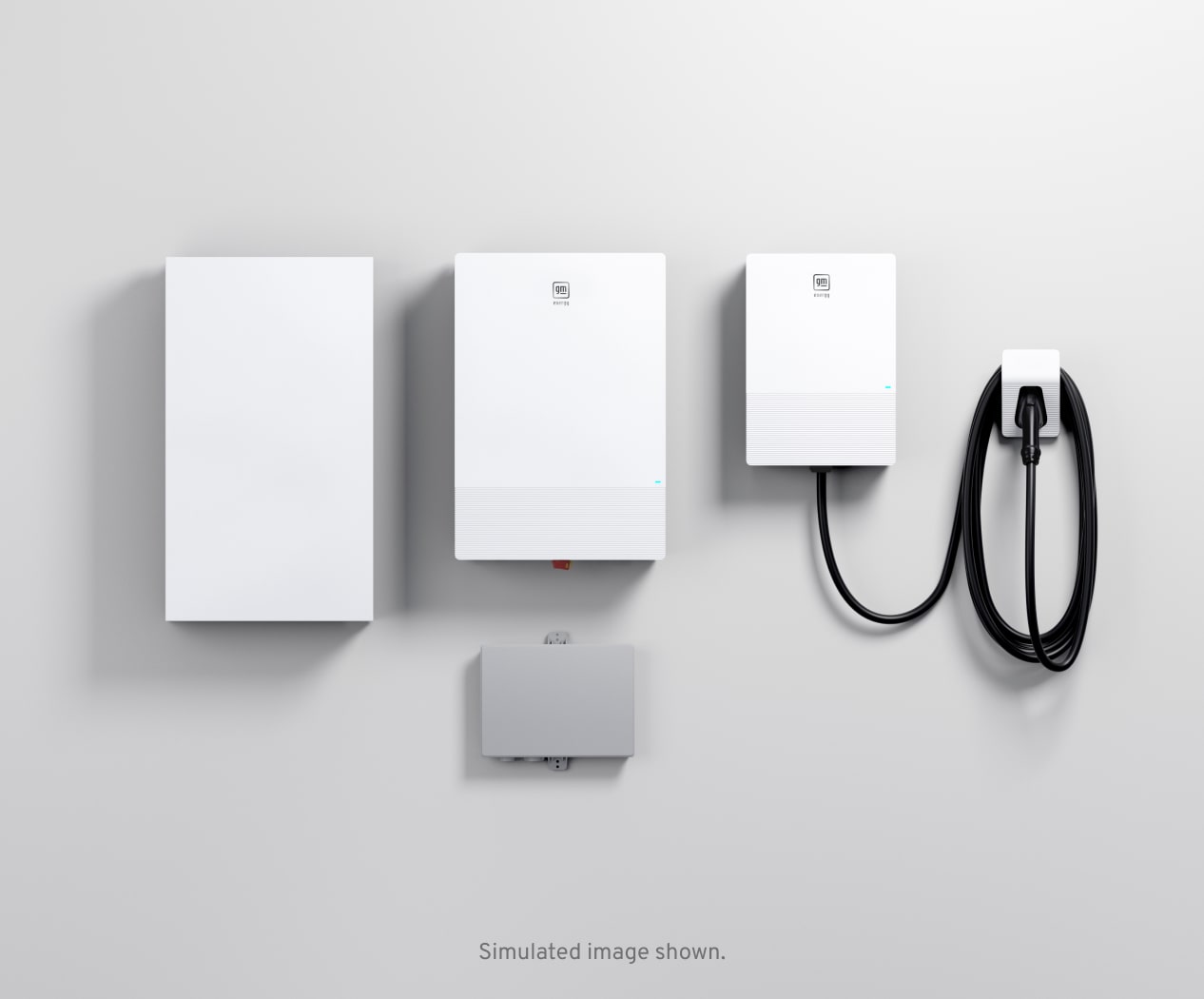 Official GM Energy product image of the PowerShift charger and vehicle-to-home backup equipment