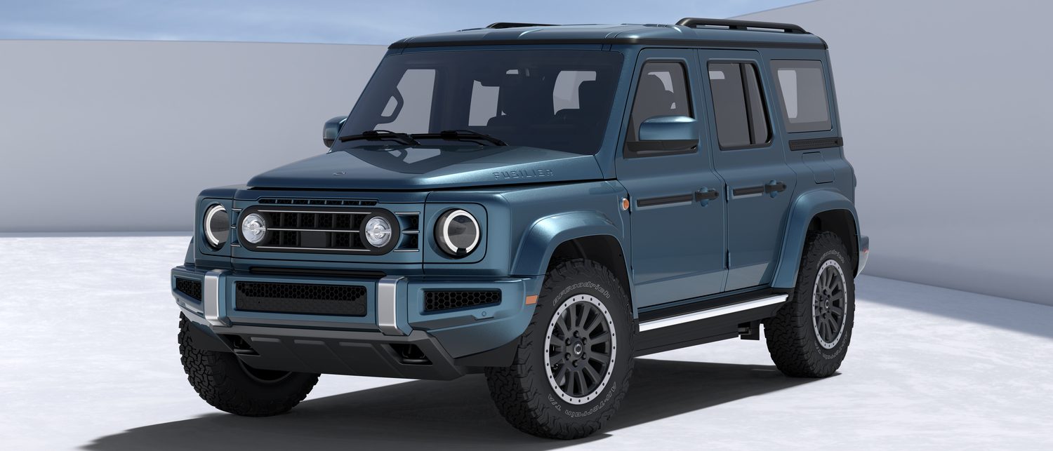 Ineos Fusilier official image showing a blue compact electric off-road SUV