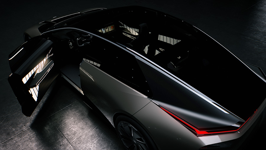 Lexus LF-ZC concept interior and roofline viewed from above