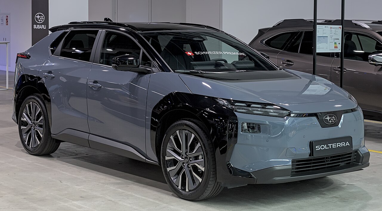 Official Subaru image of the 2026 Trailseeker electric SUV in a natural outdoor setting